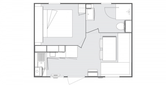 mobilhome 1 chambre plan