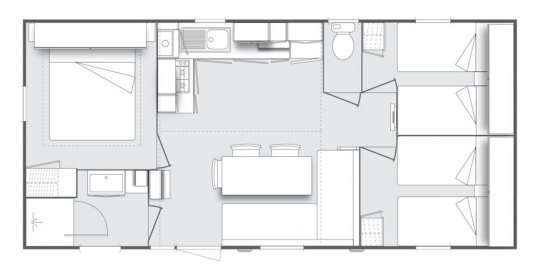 mobilhome 3 chambres ophea plan